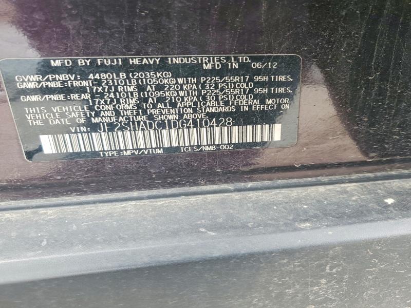 Продажа на аукционе авто 2013 Subaru Forester, vin: JF2SHADC1DG410428, номер лота: 55328516
