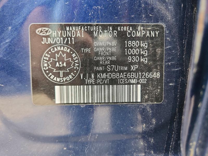Aukcja sprzedaży 2011 Hyundai Elantra Touring, vin: KMHDB8AE6BU126648, numer aukcji: 55037076