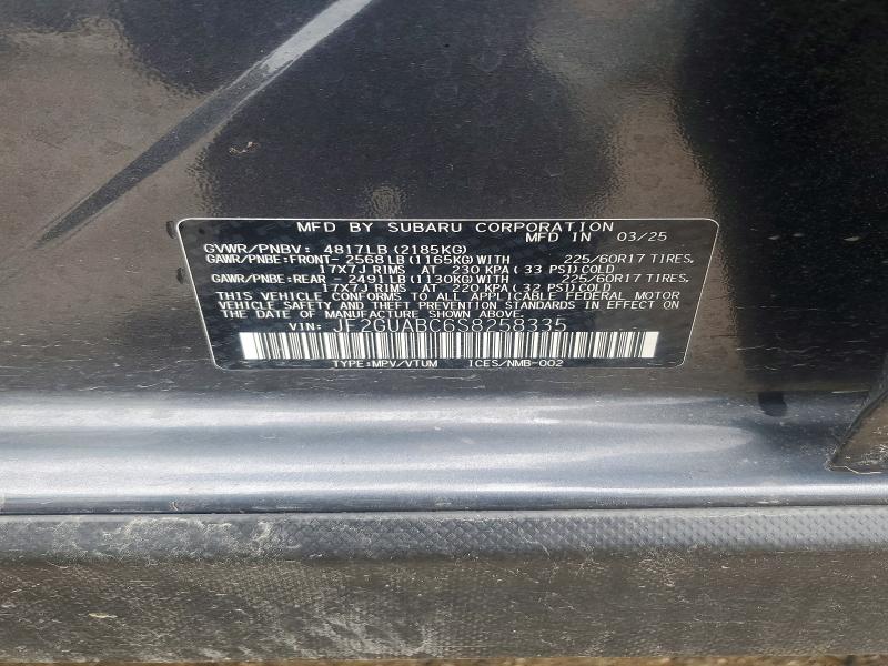 52494596 :رقم المزاد ، JF2GUABC6S8258335 vin ، 2025 Subaru Crosstrek مزاد بيع