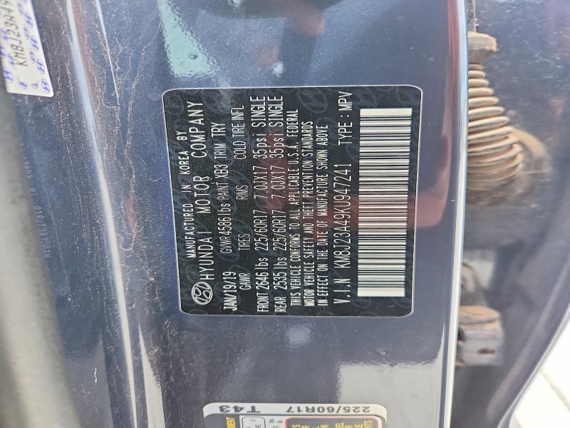 53001416 :رقم المزاد ، KM8J23A49KU947241 vin ، 2019 Hyundai Tucson مزاد بيع