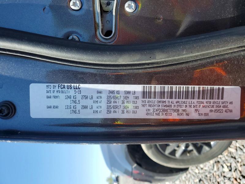 2019 Dodge Journey მანქანა იყიდება აუქციონზე, vin: 3C4PDCBBXKT779030, აუქციონის ნომერი: 50293276