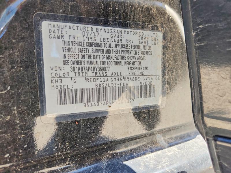 Aukcja sprzedaży 2017 Nissan Sentra, vin: 3N1AB7AP4HY369077, numer aukcji: 54576256