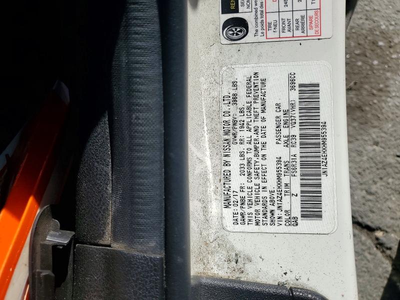 Aukcja sprzedaży 2017 Nissan 370z, vin: JN1AZ4EHXHM955394, numer aukcji: 53083256