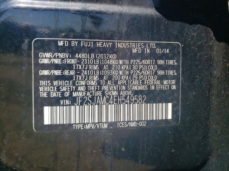 Продаж на аукціоні авто 2014 Subaru Forester, vin: JF2SJAMC4EH549582, номер лоту: 54591546