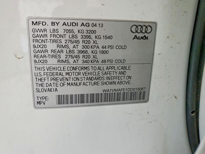 Продаж на аукціоні авто 2013 Audi Q7, vin: WA1VMAFE1DD015067, номер лоту: 55112726