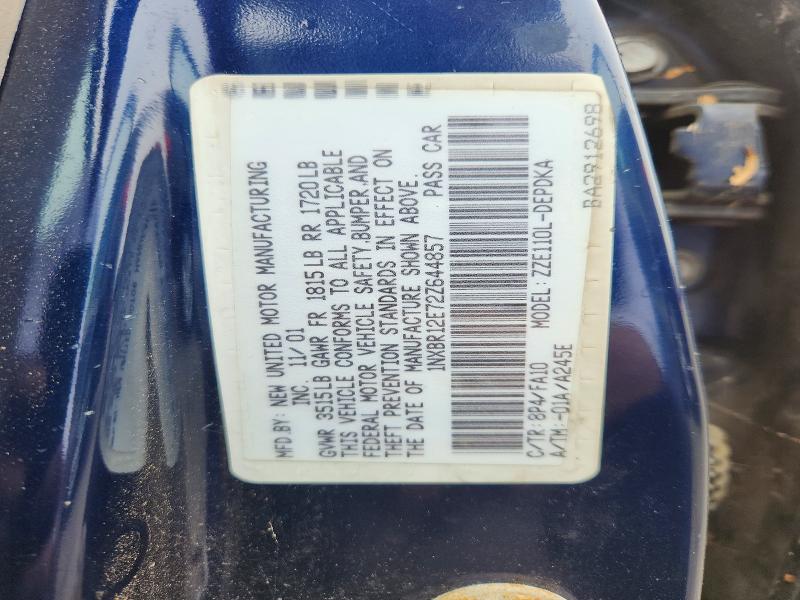 Aukcja sprzedaży 2002 Toyota Corolla, vin: 1NXBR12E72Z644857, numer aukcji: 50687736