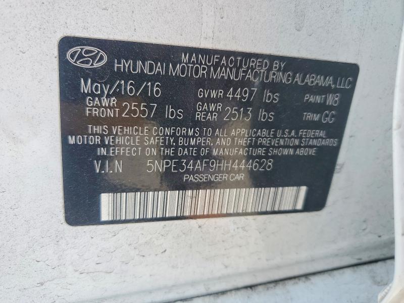 53265076 :رقم المزاد ، 5NPE34AF9HH444628 vin ، 2017 Hyundai Sonata مزاد بيع