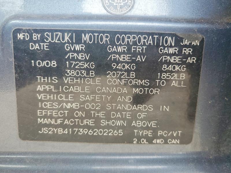 Продаж на аукціоні авто 2009 Suzuki Sx4, vin: JS2YB417396202265, номер лоту: 51835226