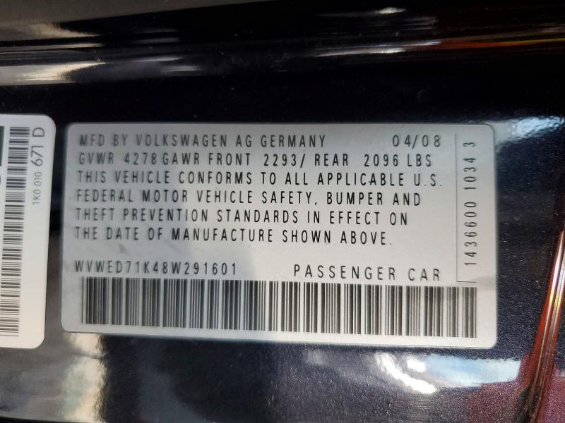 Aukcja sprzedaży 2008 Volkswagen Gti, vin: WVWED71K48W291601, numer aukcji: 53703456