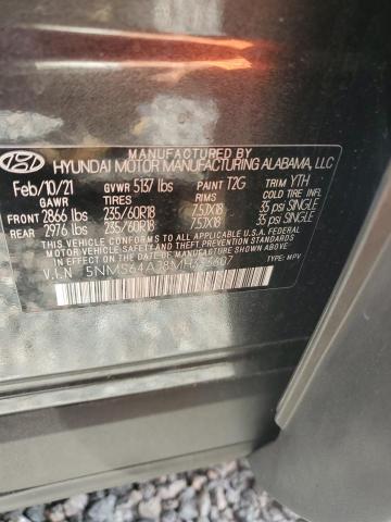 54349396 :رقم المزاد ، 5NMS64AJ8MH333607 vin ، 2021 Hyundai Santa Fe مزاد بيع