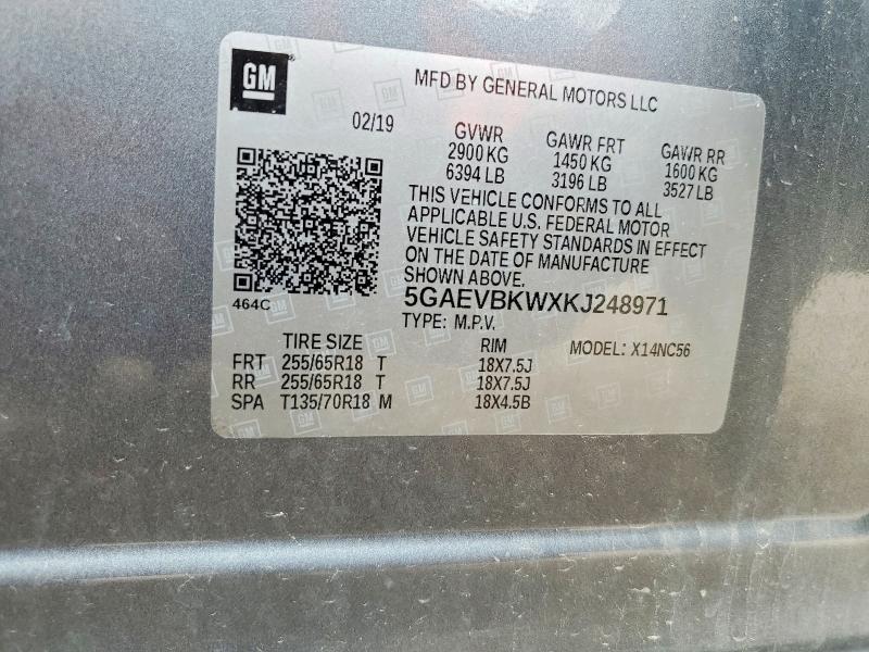 Продажа на аукционе авто 2019 Buick Enclave, vin: 5GAEVBKWXKJ248971, номер лота: 54313676
