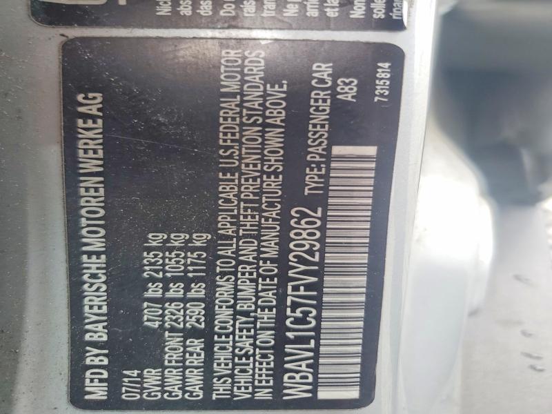 Продажа на аукционе авто 2015 Bmw X1, vin: WBAVL1C57FVY29862, номер лота: 53547006