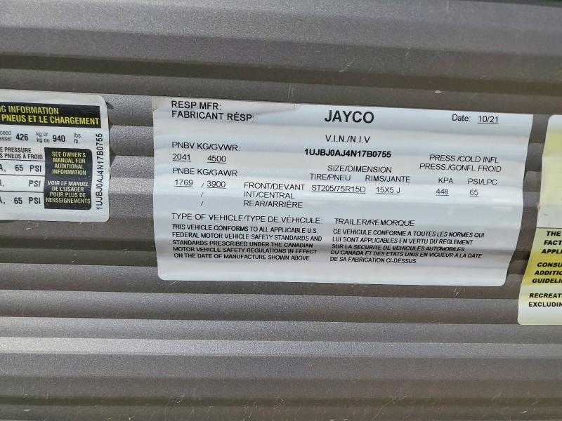 2022 Jay Trailers მანქანა იყიდება აუქციონზე, vin: 1UJBJ0AJ4N17B0755, აუქციონის ნომერი: 51675616