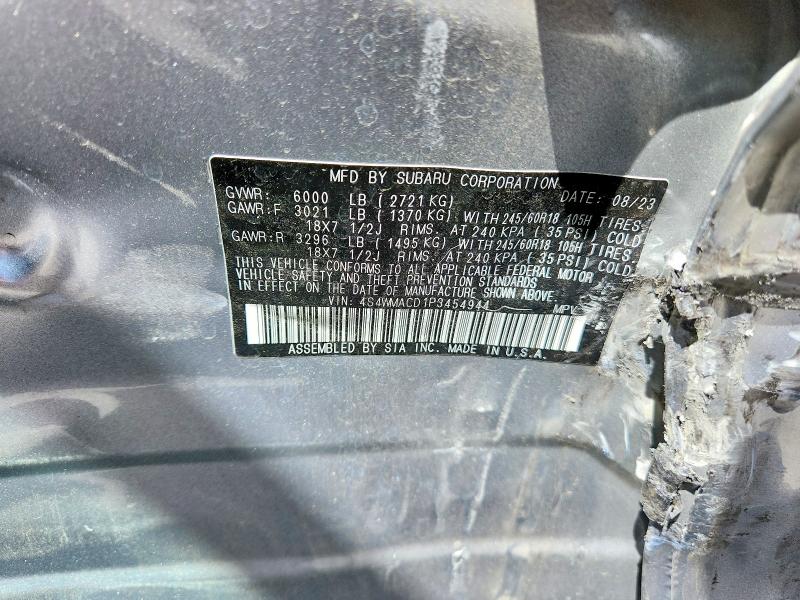 Продаж на аукціоні авто 2023 Subaru Ascent, vin: 4S4WMACD1P3454944, номер лоту: 54124046