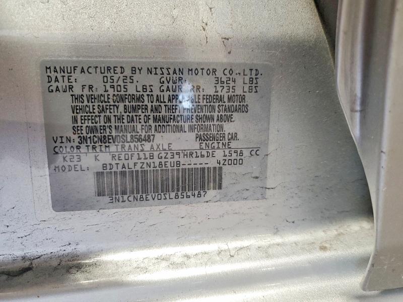 54045266 :رقم المزاد ، 3N1CN8EV0SL856487 vin ، 2025 Nissan Versa مزاد بيع
