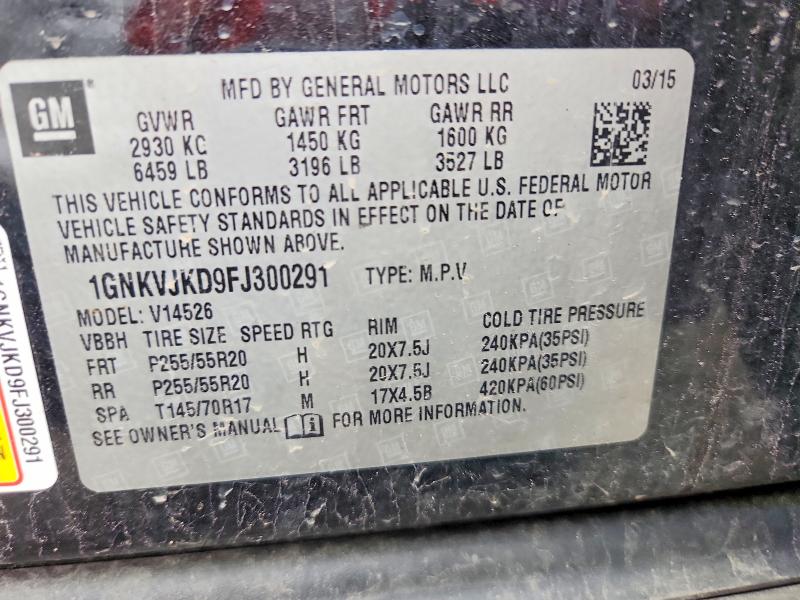 Продаж на аукціоні авто 2015 Chevrolet Traverse, vin: 1GNKVJKD9FJ300291, номер лоту: 52607886