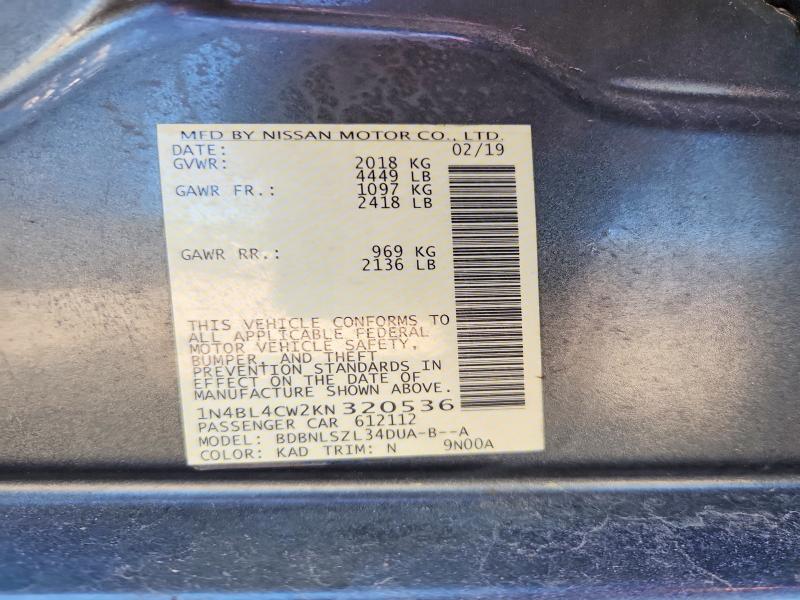 Aukcja sprzedaży 2019 Nissan Altima, vin: 1N4BL4CW2KN320536, numer aukcji: 55604296