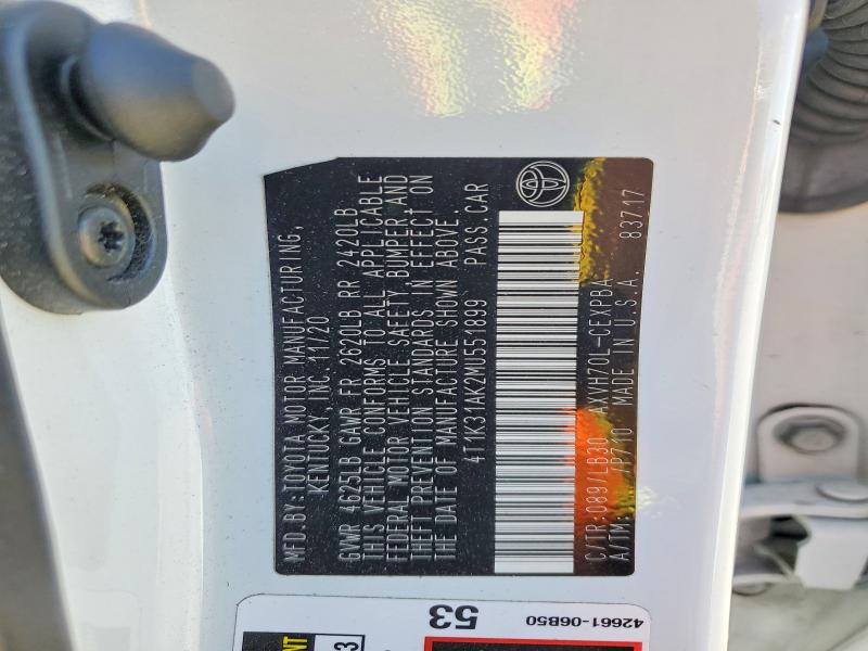 Aukcja sprzedaży 2021 Toyota Camry, vin: 4T1K31AK2MU551899, numer aukcji: 55202826