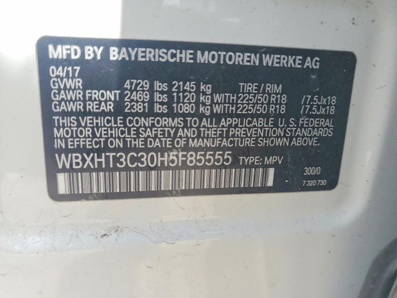 51469076 :رقم المزاد ، WBXHT3C30H5F85555 vin ، 2017 Bmw X1 مزاد بيع