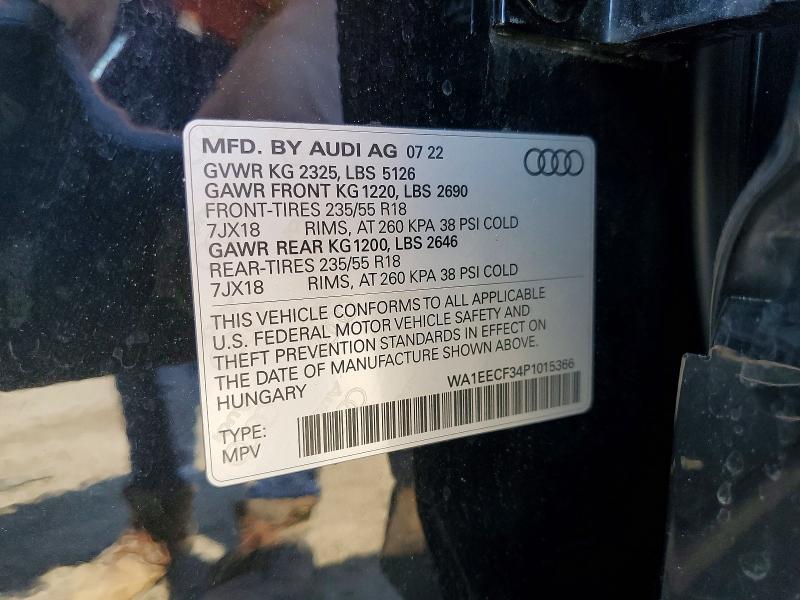 2023 Audi Q3 მანქანა იყიდება აუქციონზე, vin: WA1EECF34P1015366, აუქციონის ნომერი: 53926376