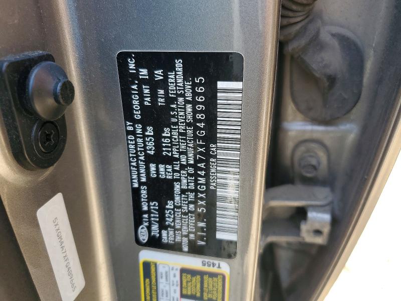 52816506 :رقم المزاد ، 5XXGM4A7XFG489665 vin ، 2015 Kia Optima مزاد بيع