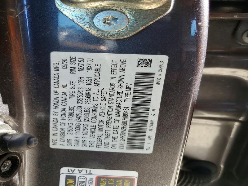 Aukcja sprzedaży 2020 Honda Cr-v, vin: 2HKRW2H88LH685464, numer aukcji: 53478986