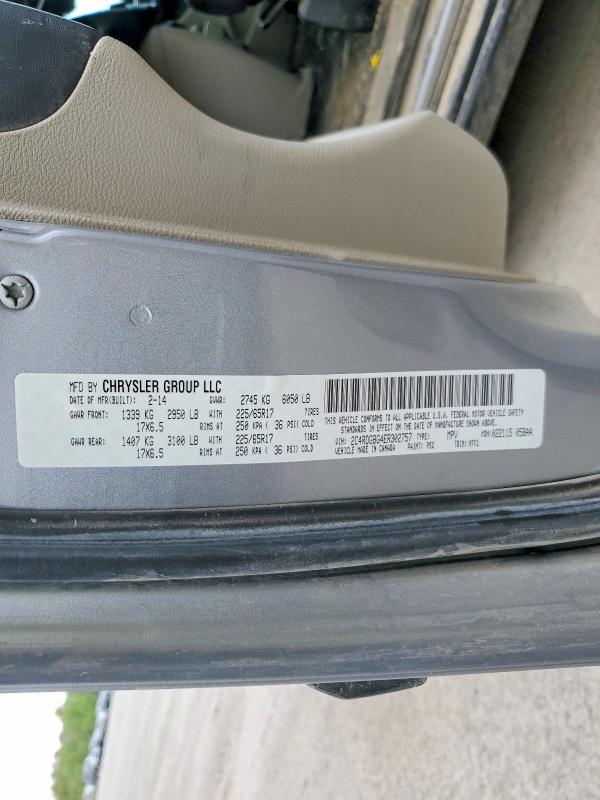 2014 Dodge Grand Caravan მანქანა იყიდება აუქციონზე, vin: 2C4RDGBG4ER302757, აუქციონის ნომერი: 52148136