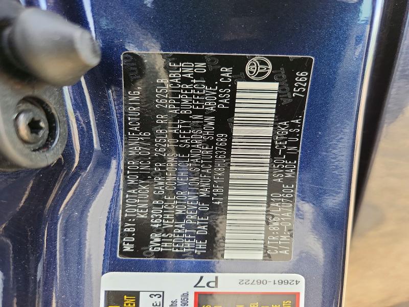 Продажа на аукционе авто 2017 Toyota Camry, vin: 4T1BF1FK8HU637689, номер лота: 55406236