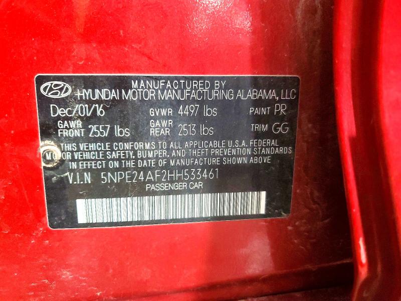 Aukcja sprzedaży 2017 Hyundai Sonata, vin: 5NPE24AF2HH533461, numer aukcji: 52831446