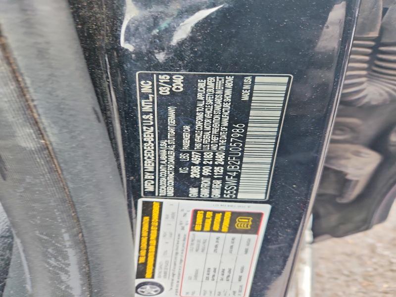 2015 Mercedes-benz C მანქანა იყიდება აუქციონზე, vin: 55SWF4JB2FU057986, აუქციონის ნომერი: 55063256