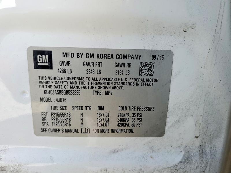 Продажа на аукционе авто 2016 Buick Encore, vin: KL4CJASB8GB523225, номер лота: 52590386