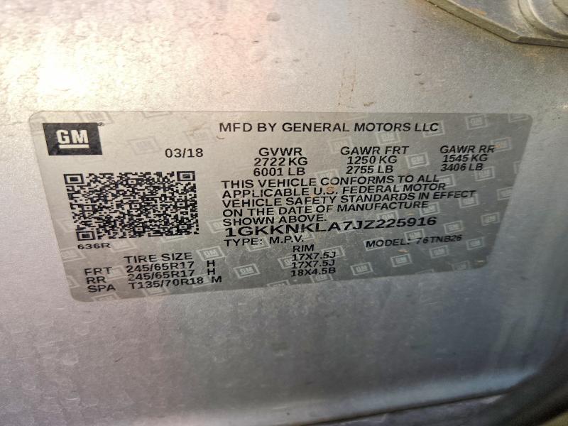Aukcja sprzedaży 2018 Gmc Acadia, vin: 1GKKNKLA7JZ225916, numer aukcji: 53111886