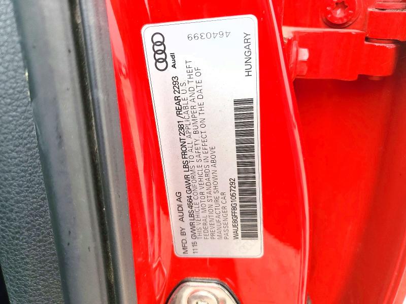2016 Audi A3 მანქანა იყიდება აუქციონზე, vin: WAUE8GFF8G1057292, აუქციონის ნომერი: 53055716