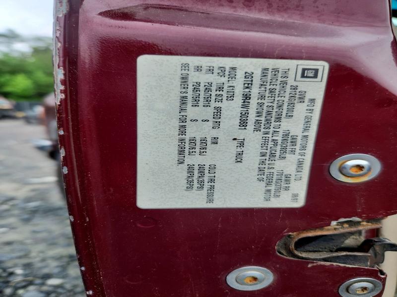 Auction sale of the 1998 Gmc Sierra, vin: 2GTEK19R4W1503681, lot number: 54916116