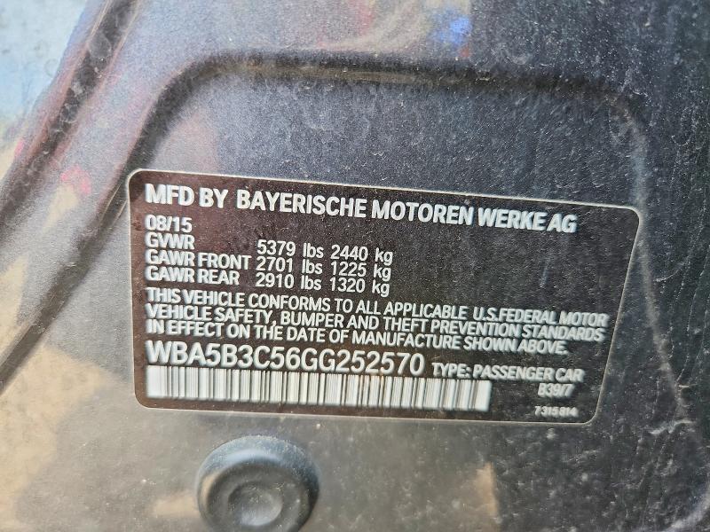 54510746 :رقم المزاد ، WBA5B3C56GG252570 vin ، 2016 Bmw 535 مزاد بيع