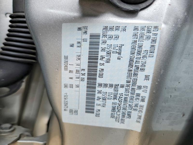Продажа на аукционе авто 2017 Ford Focus, vin: 1FADP3H22HL312227, номер лота: 55180236