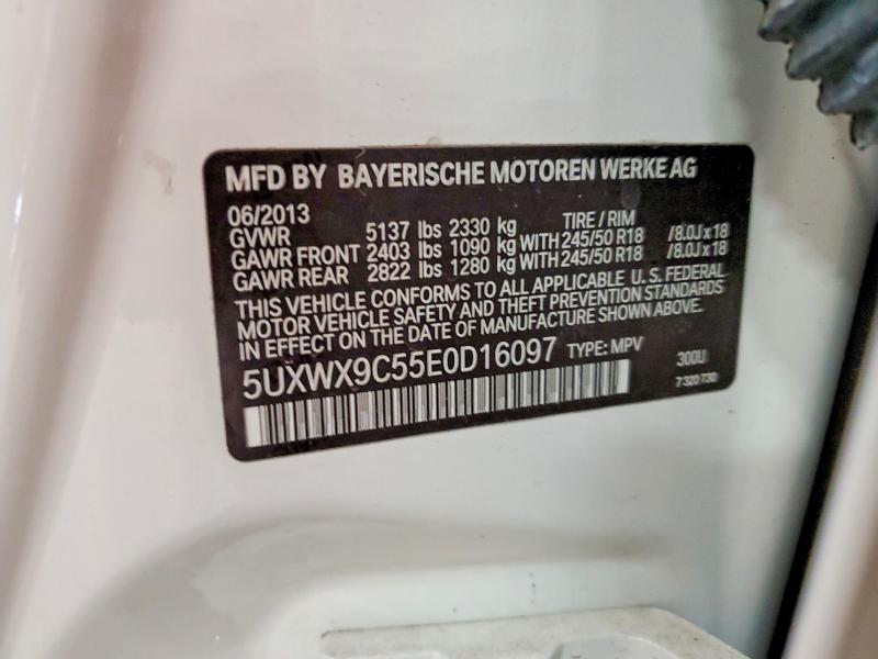 55129976 :رقم المزاد ، 5UXWX9C55E0D16097 vin ، 2014 Bmw X3 مزاد بيع