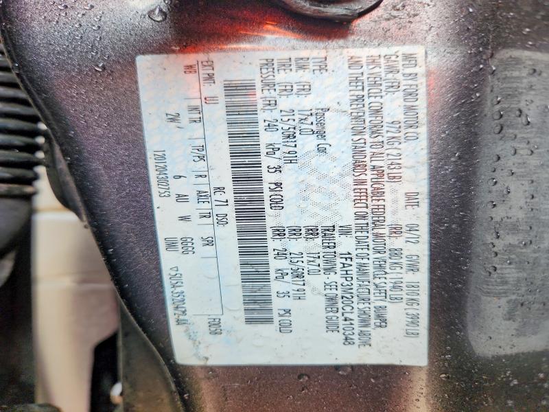 Aukcja sprzedaży 2012 Ford Focus, vin: 1FAHP3M20CL410348, numer aukcji: 54767326
