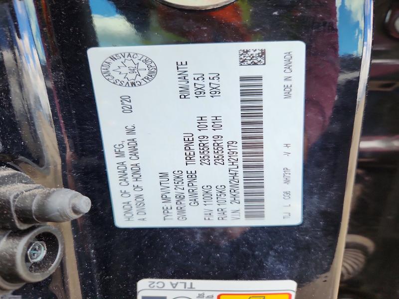 52783816 :رقم المزاد ، 2HKRW2H47LH219179 vin ، 2020 Honda Cr-v مزاد بيع