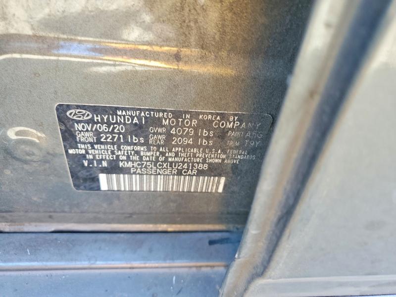 2020 Hyundai Ioniq მანქანა იყიდება აუქციონზე, vin: KMHC75LCXLU241388, აუქციონის ნომერი: 54504106