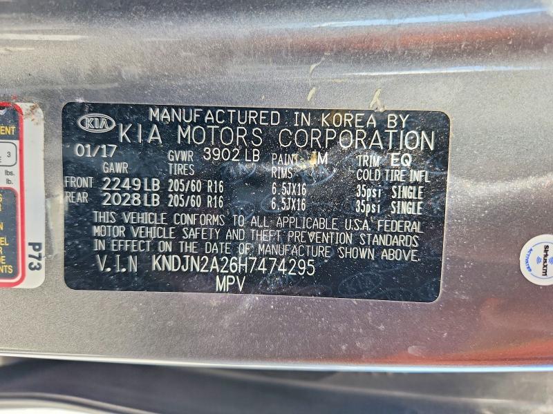 Aukcja sprzedaży 2017 Kia Soul, vin: KNDJN2A26H7474295, numer aukcji: 54078346