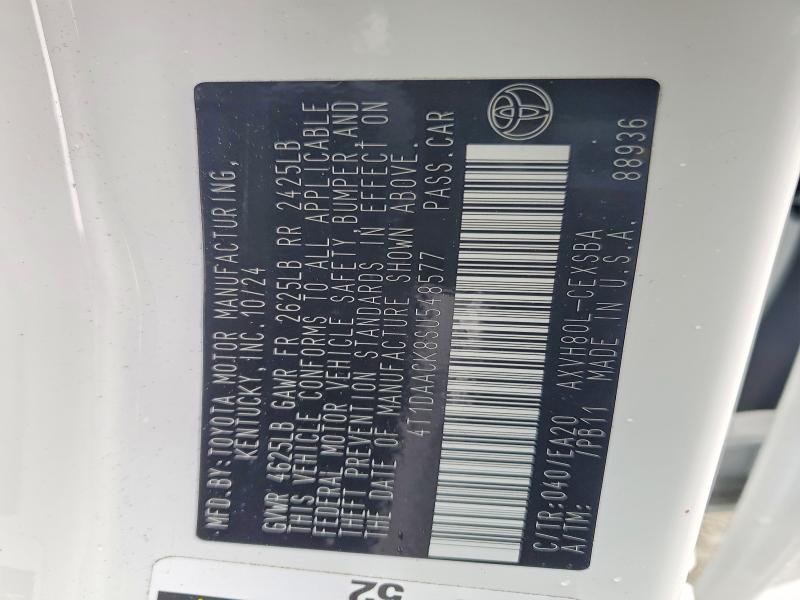 52362636 :رقم المزاد ، 4T1DAACK8SU548577 vin ، 2025 Toyota Camry مزاد بيع