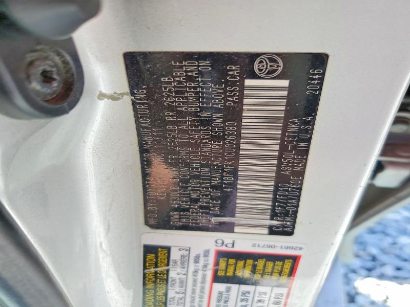 Aukcja sprzedaży 2012 Toyota Camry, vin: 4T1BF1FK1CU026380, numer aukcji: 53102666