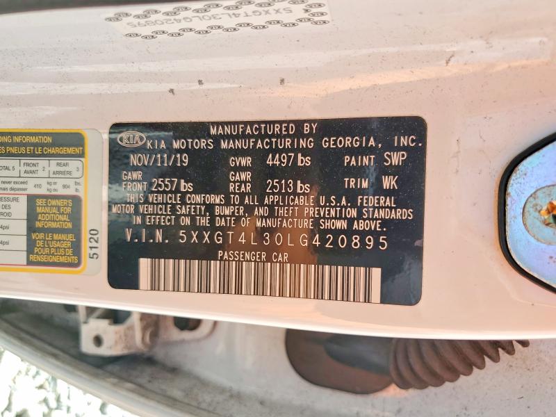 52214126 :رقم المزاد ، 5XXGT4L30LG420895 vin ، 2020 Kia Optima مزاد بيع