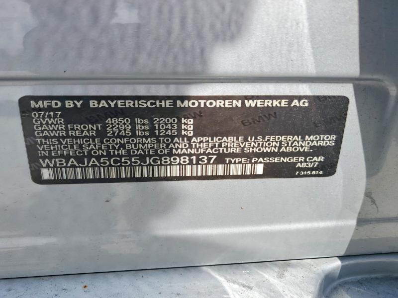 Продаж на аукціоні авто 2018 Bmw 530, vin: WBAJA5C55JG898137, номер лоту: 54237546