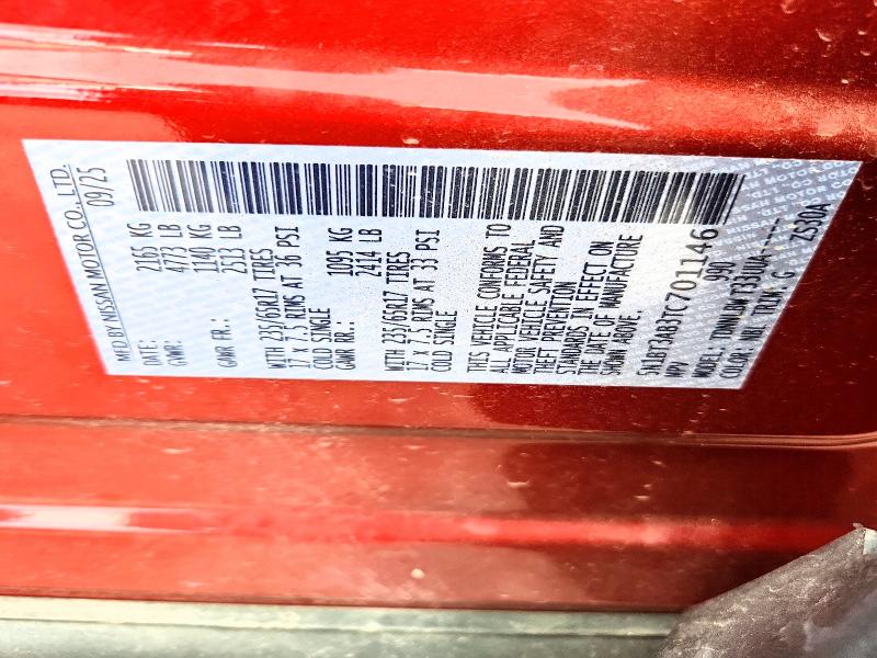 Aukcja sprzedaży 2026 Nissan Rogue, vin: 5N1BT3AB3TC701146, numer aukcji: 53059656