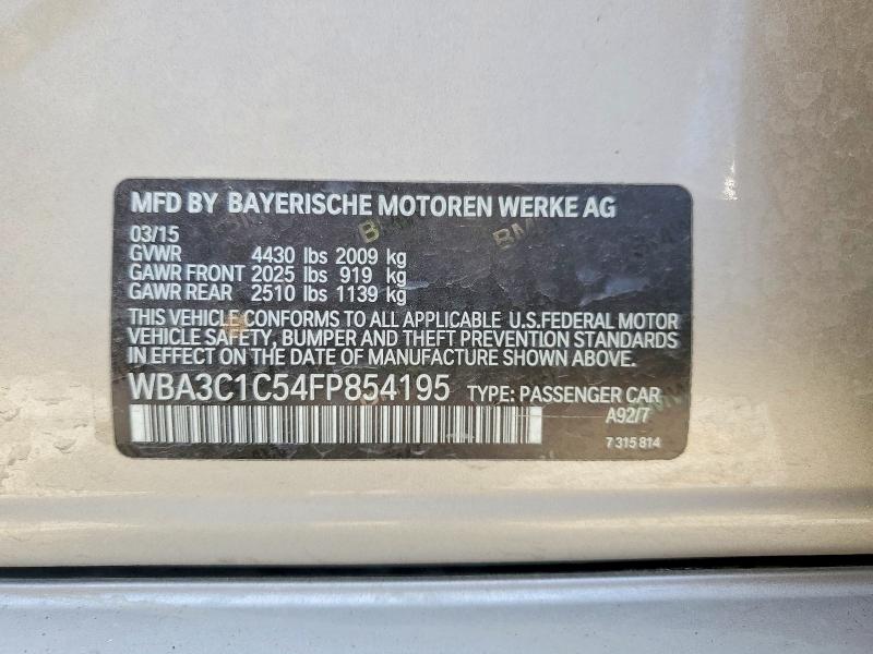Продаж на аукціоні авто 2015 Bmw 328, vin: WBA3C1C54FP854195, номер лоту: 53847226