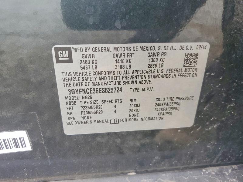 2014 Cadillac Srx მანქანა იყიდება აუქციონზე, vin: 3GYFNCE36ES625724, აუქციონის ნომერი: 51806936