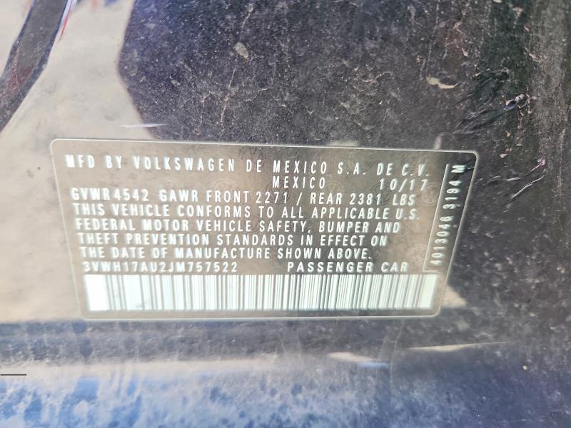 Aukcja sprzedaży 2018 Volkswagen Golf Alltrack, vin: 3VWH17AU2JM757522, numer aukcji: 52947836