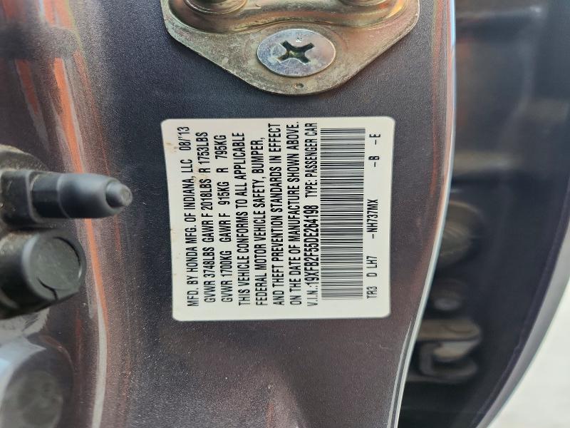 Продажа на аукционе авто 2013 Honda Civic, vin: 19XFB2F55DE264198, номер лота: 54895206